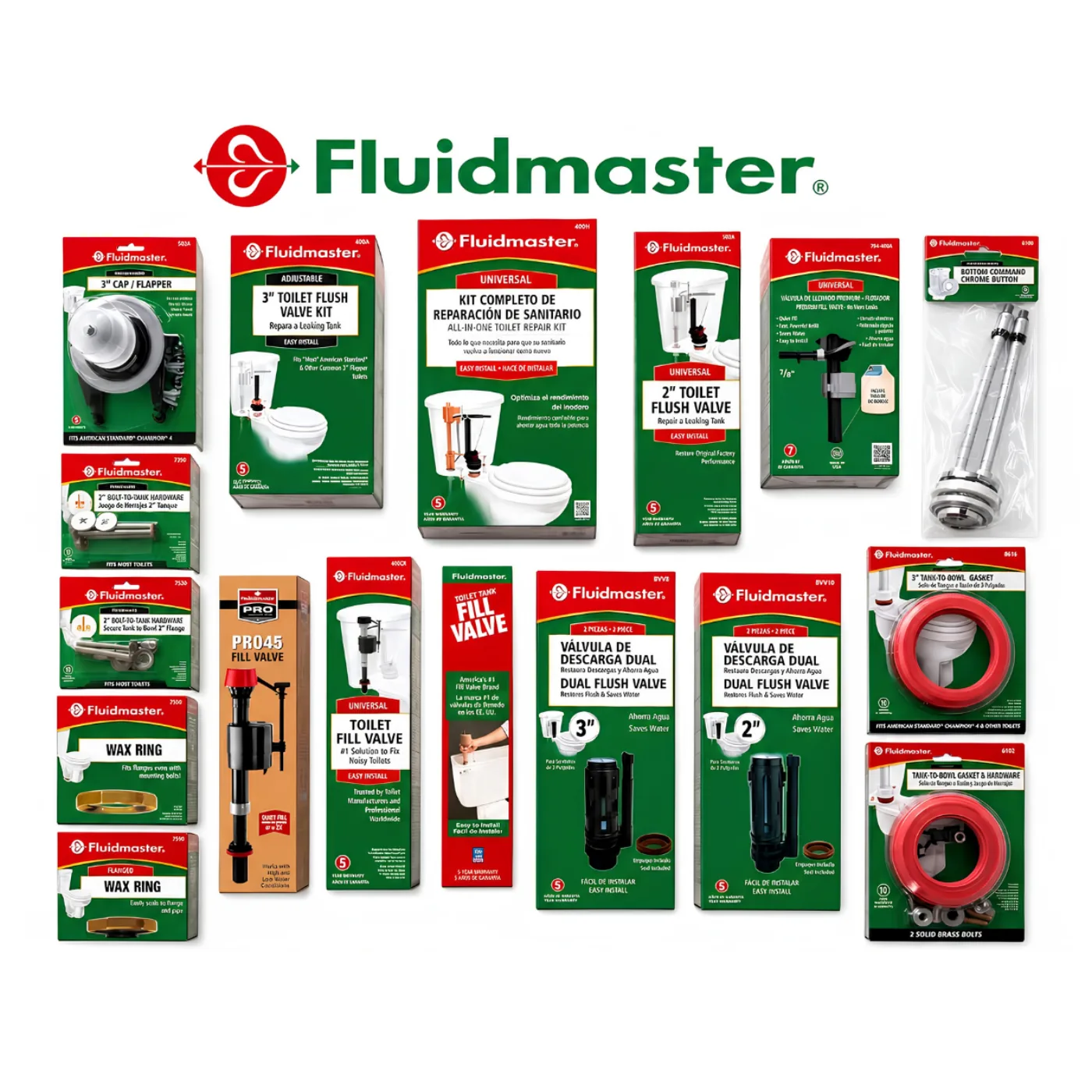 Todo Fluidmaster: kits, válvulas, flappers y más Fluidmaster — Mora Plumbing Caguas