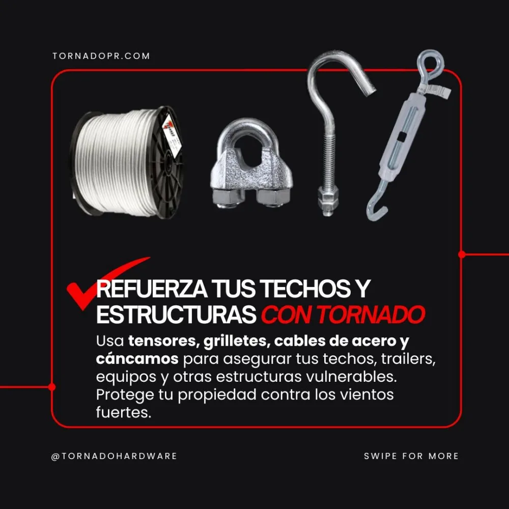 Todo en anclaje para techos y estructuras Tornado — Mora Plumbing Caguas
