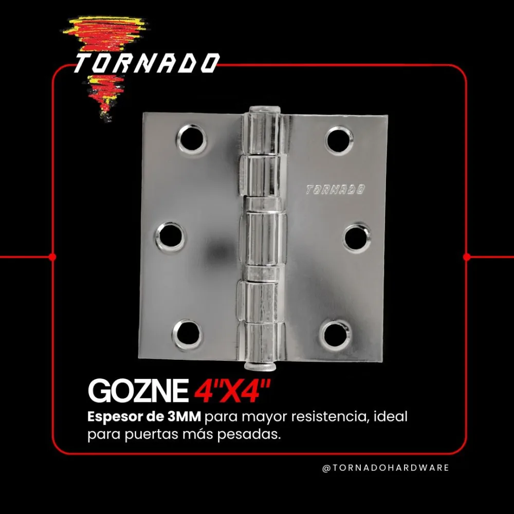Gozne 4"x4" · 3mm Tornado — Mora Plumbing Caguas